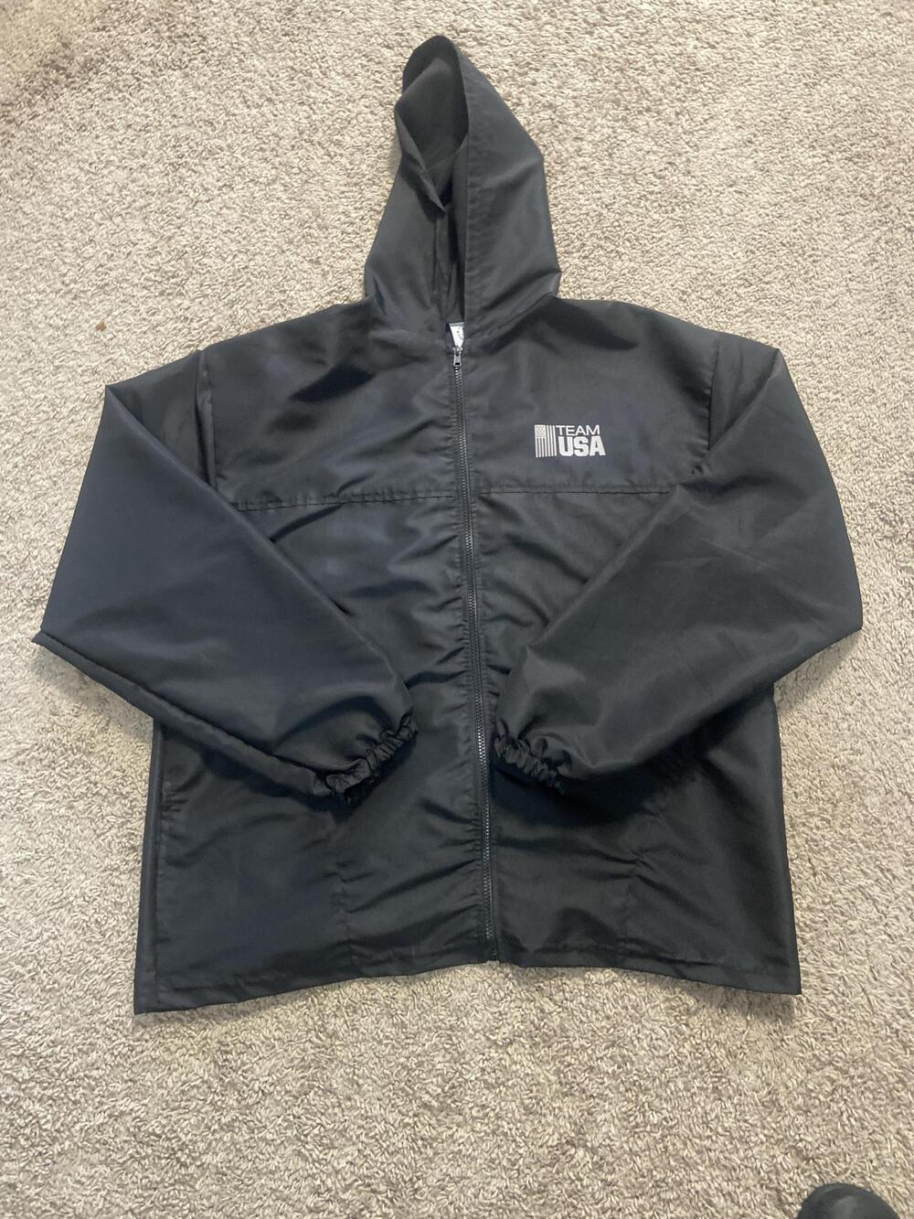 USA Jacket Mens 2XL Black Olympics Full Zip United States Olympic Committee